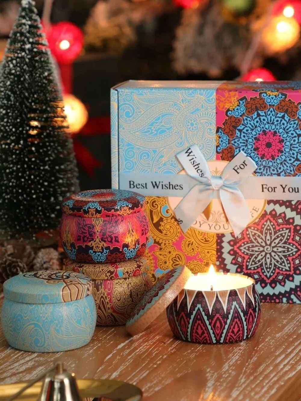 Candle Gift Set for Women, 4 Pack Long Lasting Lavender Scented Soy Candles, Aro - Picture 4 of 7